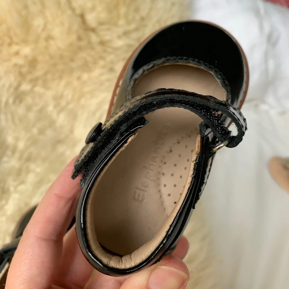 Elephantito Black Patent Mary Jane Dress Shoes for Kids